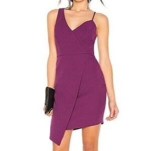 BCBGMaxAzria Micaila Purple Mini Asymmetric Cocktail Dress